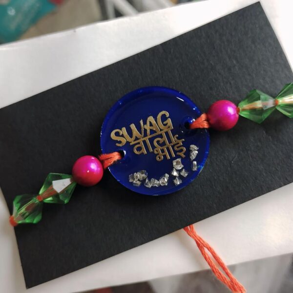 Swag Wala Bhai Rakhi (Dark Blue Round)