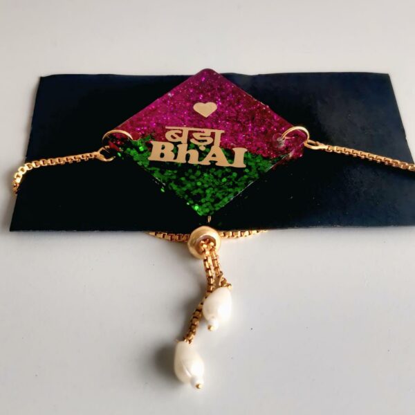 "Bada Bhai" Resin Rakhi (Diamond Shape)