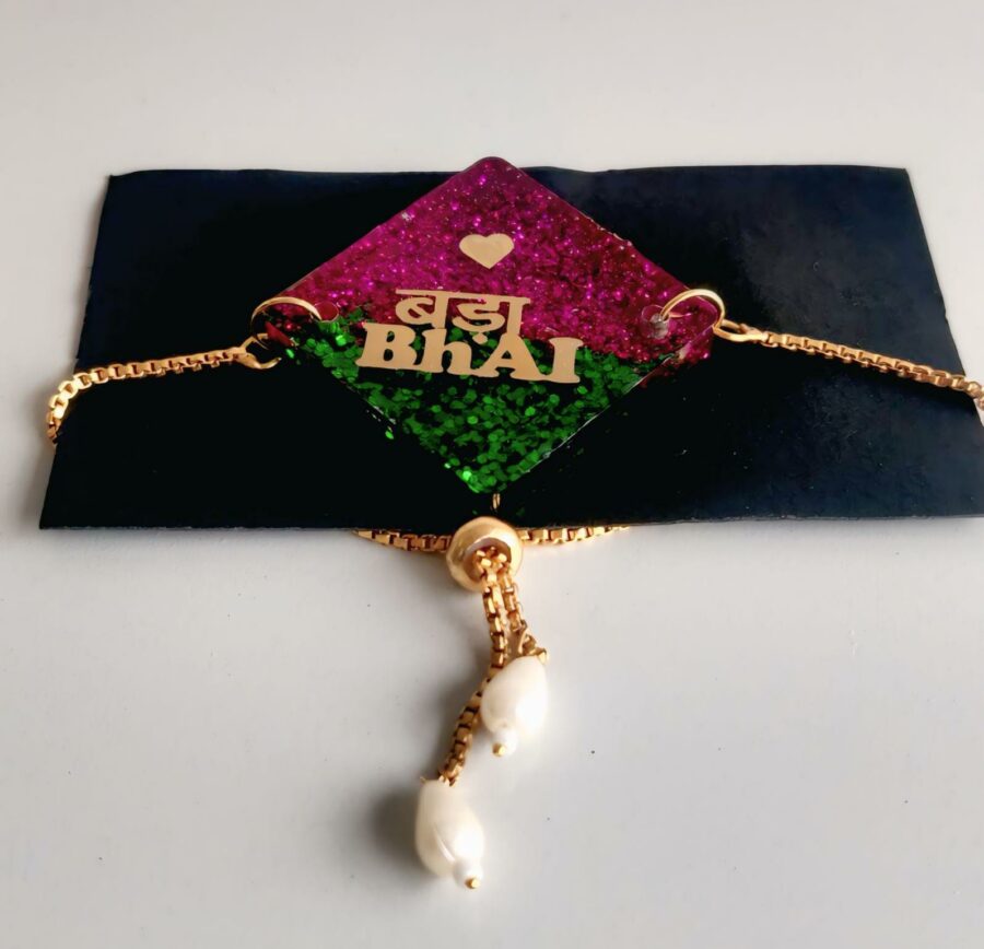 "Bada Bhai" Resin Rakhi (Diamond Shape)